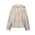 Faux Fur Jas Met Kraag Beige
